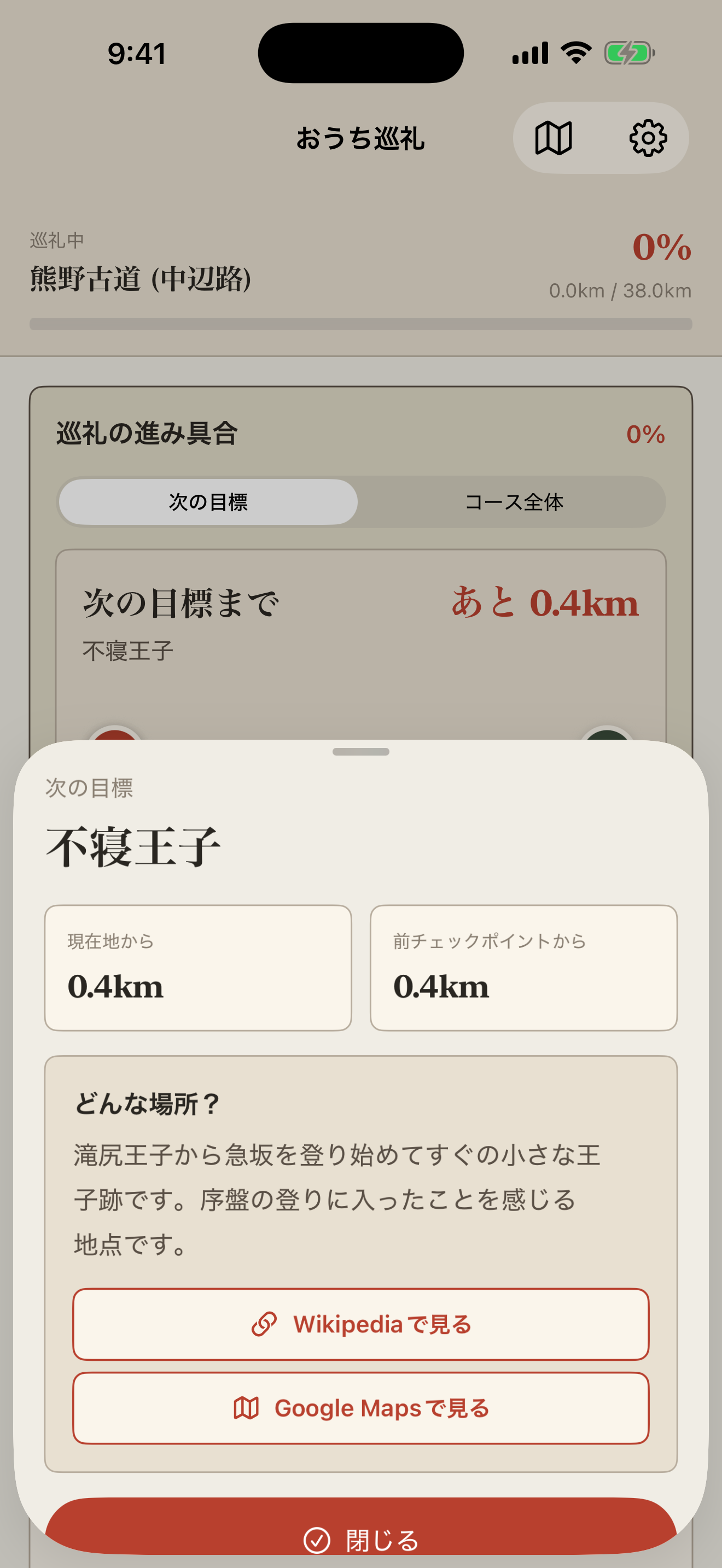 チェックポイント詳細画面